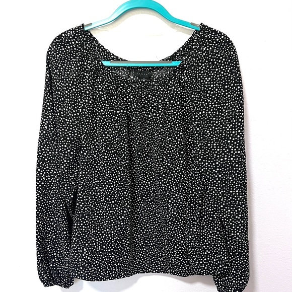 Sanctuary Black and White Long Sleeve Relaxed Blouse XL - Picture 1 of 6